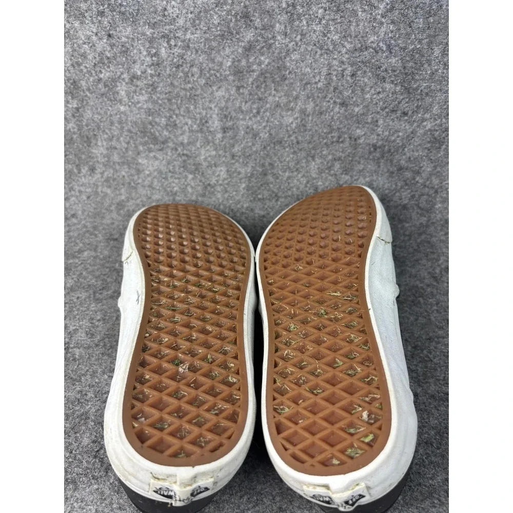 Vans Classic Slip On Mens Size 8 Black Faux Leather OrthoLite Skate Shoes